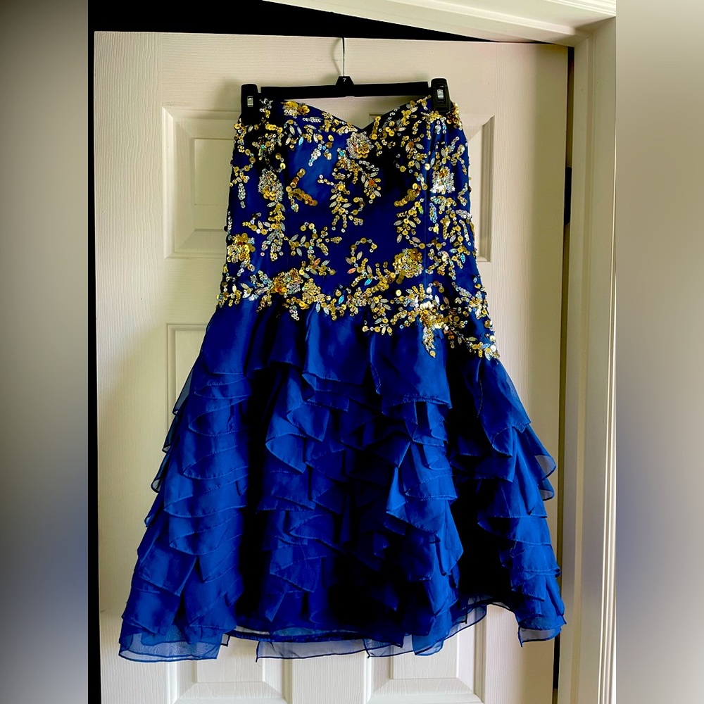 Princess Collection Blue Sequin Dress Size:14